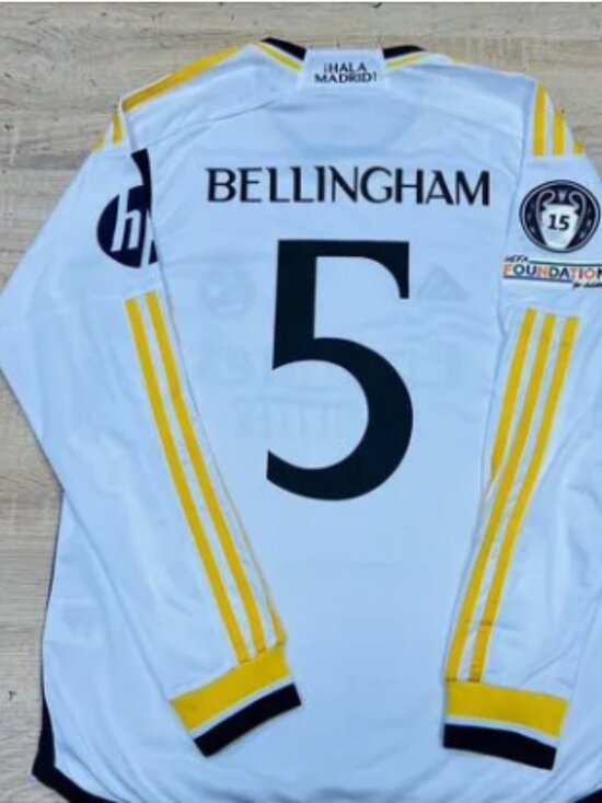 adidas Other - Real Madrid Bellingham #5 White Long Sleeve Jersey